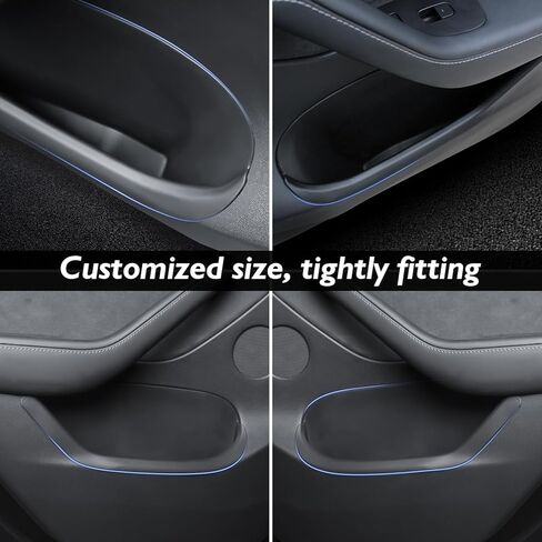 SUMK واقي صندوق تخزين الباب لطراز Tesla Y، صندوق تخزين جانبي للباب 4 قطع لطراز Tesla Y، صينية فتحة تخزين TPE كاملة الغطاء، مقاومة للماء، مقاومة للخدش، مقاومة للاهتراء، سهلة التركيب in Kuwait