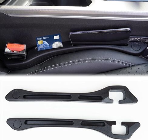 Car Seat Gap Filler - 2 PCS Car Gap Filler Organizer for Car Seat - 2in1 Universal Seat Gap Filler Fits Car Truck SUV, Fill the Gap Between Seat & Console, Organizer Stop Things from Dropping, Black in Saudi Arabia