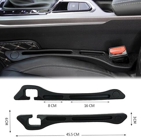 Car Seat Gap Filler - 2 PCS Car Gap Filler Organizer for Car Seat - 2in1 Universal Seat Gap Filler Fits Car Truck SUV, Fill the Gap Between Seat & Console, Organizer Stop Things from Dropping, Black in Saudi Arabia