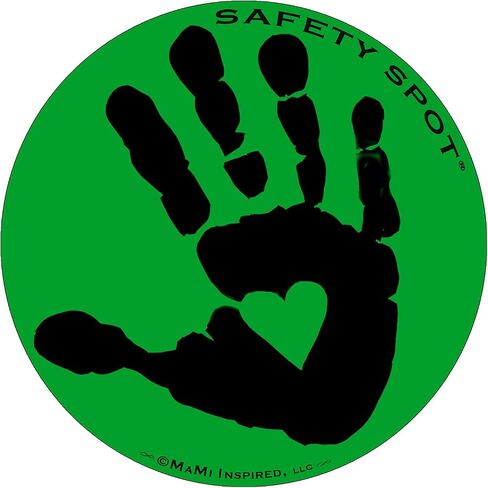 Safety Spot Magnet - Kids Handprint for Car Parking Lot Safety - Colored Background with Handprint (Green) in Saudi Arabia