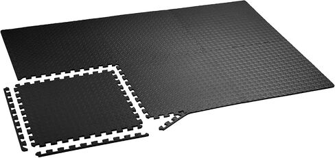 Yes4All Interlocking Exercise Mat - Black - 6pc + Resistance Loop Bands in Saudi Arabia