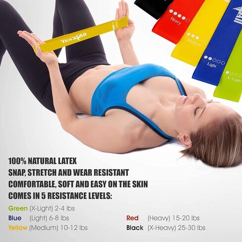 Yes4All Interlocking Exercise Mat - Black - 6pc + Resistance Loop Bands in Saudi Arabia