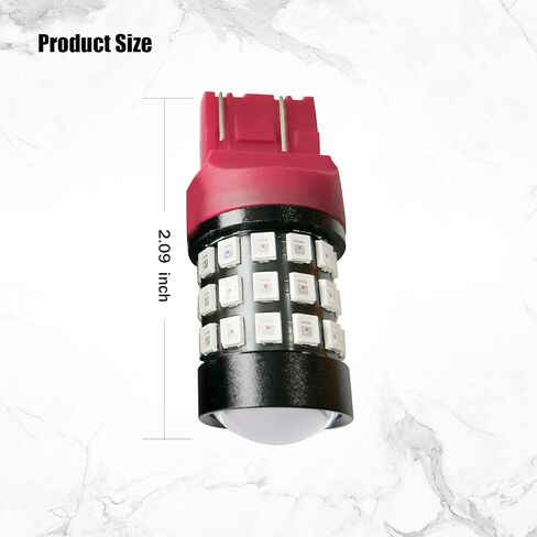 NorthAmerica Remote 7440 7443 LED مصابيح الفرامل القوية، W21W T20 إسفين 7440LL 7443LL 7443-SRCK، 7443-CK 7440ST W21W 12V أضواء إيقاف 2835 SMD بديلة للسيارات والشاحنات، أحمر نقي in Kuwait