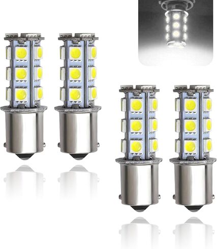 ZKFAR Pack-4 Car Lights, Car Turn Signal Lights, 1156 LED Bulbs, Automobile LED Lights Replacements, Universal for Most Cars, Trucks and SUVs (Blue) in Saudi Arabia