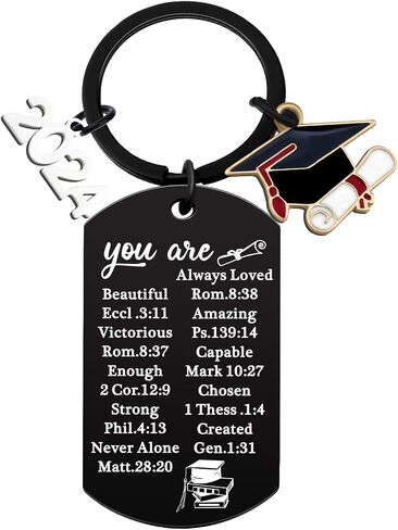 Davrock Christian Graduation Gifts For Her Women Class of 2024 Keychain for Teen Girl Boy Church Inspiration Spiritual Religious Bible Gift For Graduate Christian Keychain Gift Ideas in Saudi Arabia