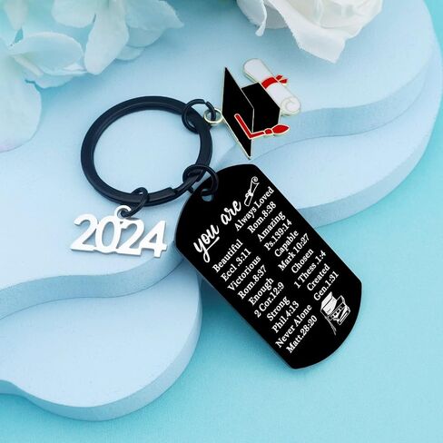 Davrock Christian Graduation Gifts For Her Women Class of 2024 Keychain for Teen Girl Boy Church Inspiration Spiritual Religious Bible Gift For Graduate Christian Keychain Gift Ideas in Saudi Arabia