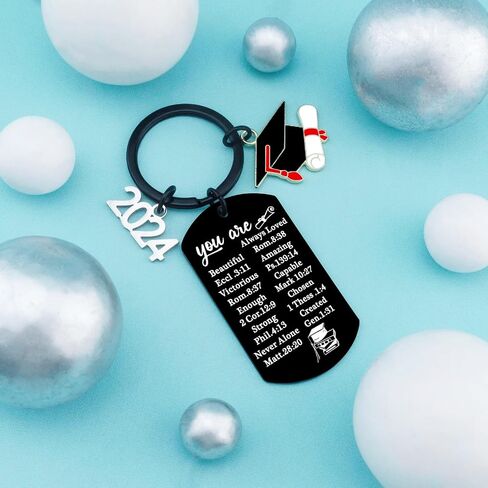 Davrock Christian Graduation Gifts For Her Women Class of 2024 Keychain for Teen Girl Boy Church Inspiration Spiritual Religious Bible Gift For Graduate Christian Keychain Gift Ideas in Saudi Arabia