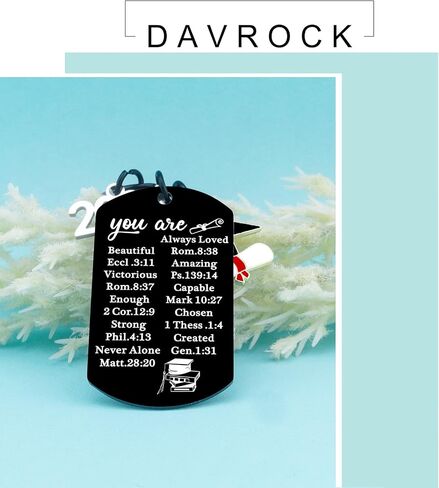 Davrock Christian Graduation Gifts For Her Women Class of 2024 Keychain for Teen Girl Boy Church Inspiration Spiritual Religious Bible Gift For Graduate Christian Keychain Gift Ideas in Saudi Arabia