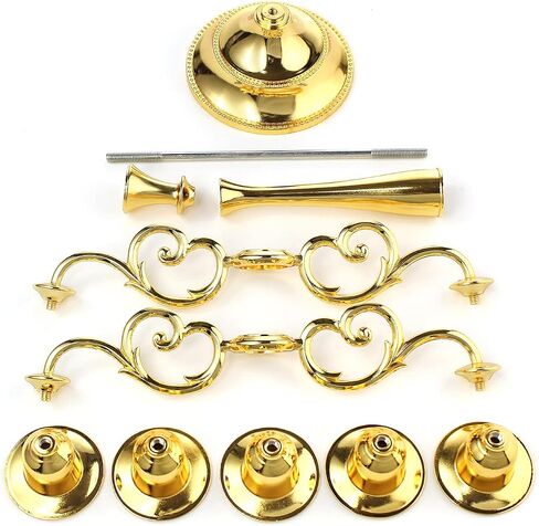FANWNKI 5-Candle Metal Candelabra 10.2 Inch Tall Candlestick Candle Holders for Home Decor Wedding Christmas Church Halloween Party, Gold in Saudi Arabia