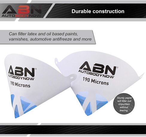 ABN Paint Strainer Mesh Funnel, 190 Micron 250ct - Disposable Filters Cone Blue Mesh Strainers, Oil Funnel for Mechanics in Saudi Arabia