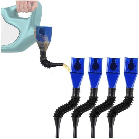Universal Flexible Draining Oil Snap,Portable Adjustable Plastic Fuel Funnel for Cars,New Multifunctional Hand-Free Funnel with Hose,Durable Material Spill-Free Funnel,2pcs in Saudi Arabia