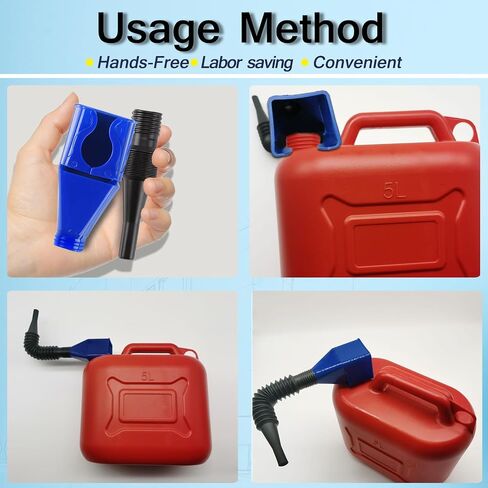 Universal Flexible Draining Oil Snap,Portable Adjustable Plastic Fuel Funnel for Cars,New Multifunctional Hand-Free Funnel with Hose,Durable Material Spill-Free Funnel,2pcs in Saudi Arabia