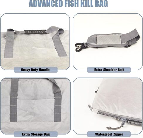 Roadaniel Insulated Fish Cooler Bag, Leakproof Fish Kill Bag, Portable Large Fishing Cooler Bag for Outdoor Tarvel, Sweat Proof Design, Keep Ice Cold and Fresh All Day Long in Saudi Arabia