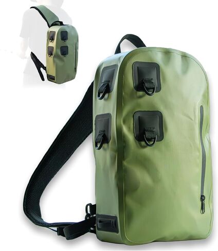 Lfokd Waterproof Fishing Backpack with Rod Holder, Fly Fishing Sling Bag Tackle Box for Men in Saudi Arabia