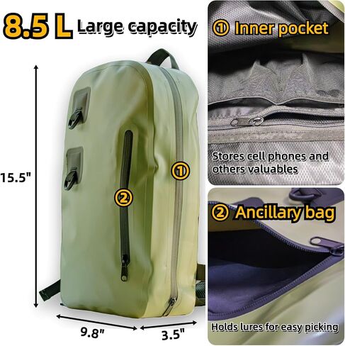 Lfokd Waterproof Fishing Backpack with Rod Holder, Fly Fishing Sling Bag Tackle Box for Men in Saudi Arabia