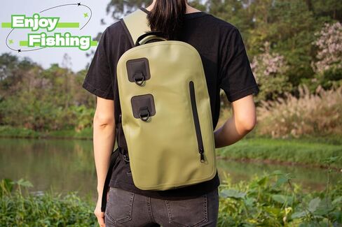 Lfokd Waterproof Fishing Backpack with Rod Holder, Fly Fishing Sling Bag Tackle Box for Men in Saudi Arabia