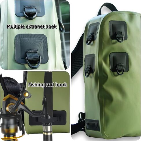 Lfokd Waterproof Fishing Backpack with Rod Holder, Fly Fishing Sling Bag Tackle Box for Men in Saudi Arabia