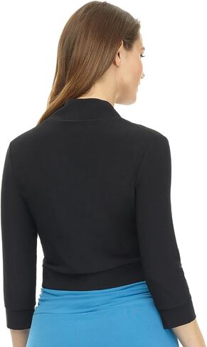 Rekucci Women's Soft Knit Rounded Hem Stretch Bolero Shrug in Saudi Arabia