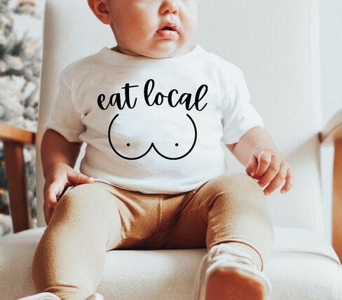 Eat Local Onesie Breastfeeding Baby Bodysuit Funny Infant Shower Gift I'm Past Milk Drunk I'm Tit Faced Breastfed Onesie (0-6 Months, Cute Print-Long Sleeve Bodysuit) in Saudi Arabia