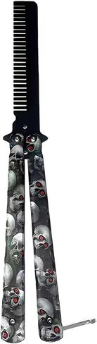 Generic Practice Finger Trainer Tool, Cool Skull Steel Metal Folding Balisong Tool with Latch for Training and Practicing Flipping Tricks, Strong and Durable Gift for Men Boys Kids CSGO in Saudi Arabia