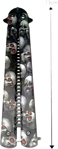 Generic Practice Finger Trainer Tool, Cool Skull Steel Metal Folding Balisong Tool with Latch for Training and Practicing Flipping Tricks, Strong and Durable Gift for Men Boys Kids CSGO in Saudi Arabia