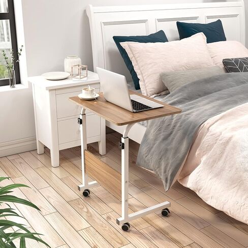 soges 23.6 inch Standing Laptop Rolling Desk, Height Adjustable, Vintage in Saudi Arabia