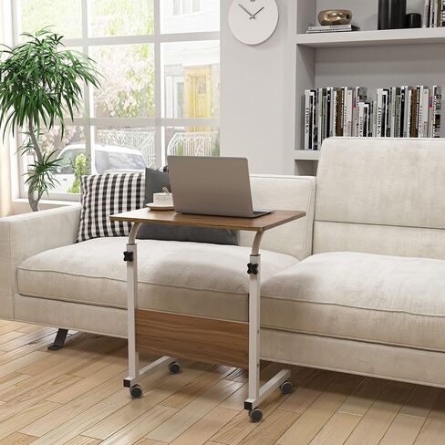 soges 23.6 inch Standing Laptop Rolling Desk, Height Adjustable, Vintage in Saudi Arabia