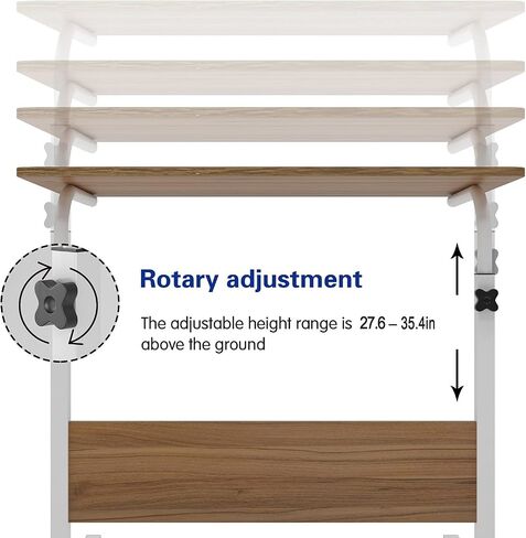 soges 23.6 inch Standing Laptop Rolling Desk, Height Adjustable, Vintage in Saudi Arabia