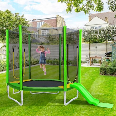 LOVMOR 4FT 5FT 6FT 7FT 8FT 10FT 12FT 14FT 15FT 16FT Trampoline, 1500 LBS Weight Capacity Recreational Trampolines for Kids and Adults with Enclosure Net, Basketball Hoop & Ladder, ASTM Approved in Saudi Arabia