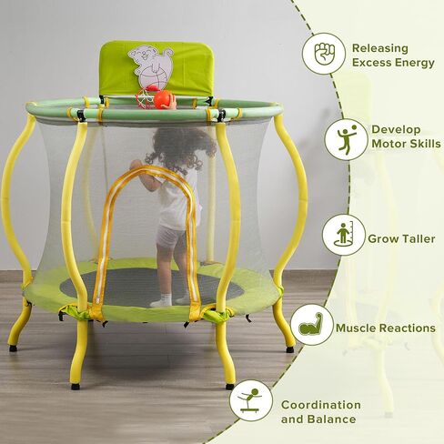 lovmor 4ft 5ft 6ft 7ft 8ft 10ft 12ft 14ft 15ft 16ft الترامبولين، 1500 رطل الترامبولين الترفيهية سعة الوزن للأطفال والكبار مع شبكة الضميمة، طوق كرة السلة وسلم، ASTM المعتمدة in Kuwait