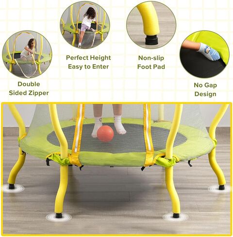 lovmor 4ft 5ft 6ft 7ft 8ft 10ft 12ft 14ft 15ft 16ft الترامبولين، 1500 رطل الترامبولين الترفيهية سعة الوزن للأطفال والكبار مع شبكة الضميمة، طوق كرة السلة وسلم، ASTM المعتمدة in Kuwait