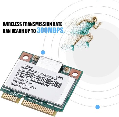 بطاقة WLAN بطاقة WiFi، بطاقة شبكة مزدوجة النطاق 2.4 جيجا/5 جيجا هرتز AR5B22 شبكة 300 ميجا بت في الثانية بلوتوث 4.0 واي فاي Mini PCI-E بطاقة لاسلكية واي فاي بطاقة بلوتوث in Saudi Arabia