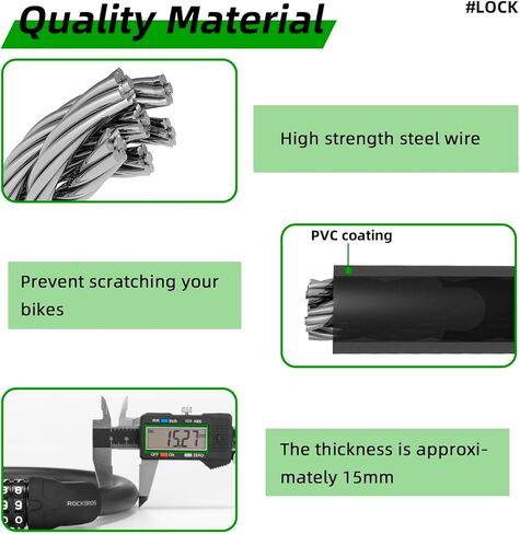 ROCKBROS Small Bike Lock, 5 Digit Bike Combination Lock, Anti-Theft Bike Cable Lock in Saudi Arabia