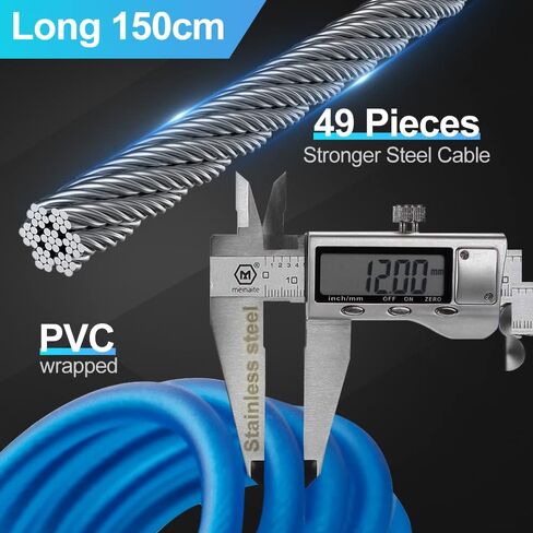 قفل الكابل بدون مفتاح قفل دراجة مقاوم للماء eLinkSmart: قفل كابل فولاذي طويل بطول 150 سم لبوابة سياج باب الدراجة البخارية والدراجة النارية - فتح بصمة الإصبع، تطبيق الهاتف عن بعد، دعم معتمد لساعة iOS in Kuwait