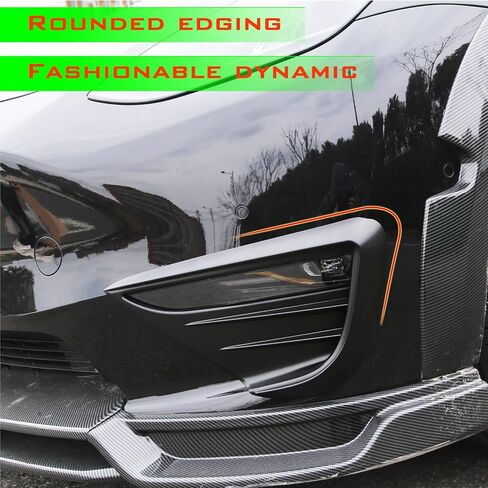 yhcdsea for Tesla Model Y غطاء خفيف للضباب الأمامي، غطاء حواجب خفيف للضباب، إطار مناسب لملحقات الديكور طراز Tesla Model Y 2020-2023 (نمط ألياف الكربون غير اللامعة) in Kuwait