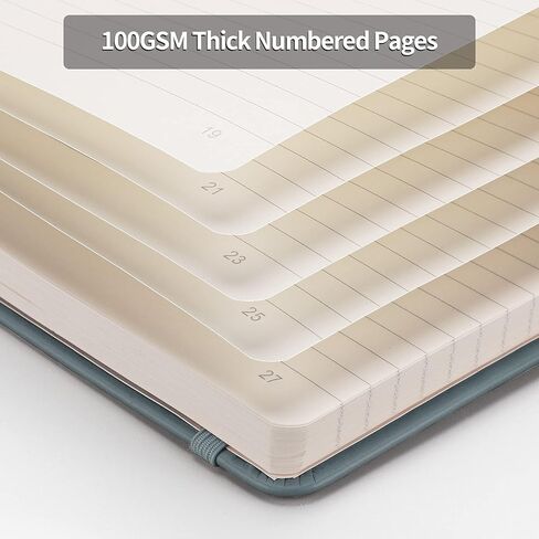 HIUKOOKA 5 Pack College Ruled Journal Notebook, A5 Hardcover Lined Notebook, 940 Numbered Pages+40 Perforated Pages, Leather Journal for Writing Office School Business, 5.75'' x 8.38'' - Black in Kuwait