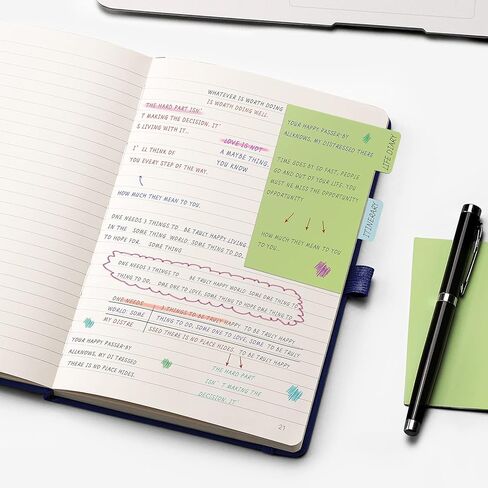 HIUKOOKA 5 Pack College Ruled Journal Notebook, A5 Hardcover Lined Notebook, 940 Numbered Pages+40 Perforated Pages, Leather Journal for Writing Office School Business, 5.75'' x 8.38'' - Black in Kuwait