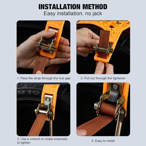 Snow Chains 10 Pcs Tire Chains Anti Slip Car Adjustable Universal Emergency Thickening Anti Skid Upgraded, Winter Driving Security Chains, Traction Ice Mud Chains for Tire Width 7.2-11.6" (Yellow) in Kuwait