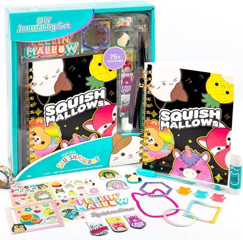 Original Squishmallows DIY Journaling Kit, Includes Craft Supplies Like Cute Stickers for Journaling, Sketch Pad, Cam The Cat Charm, Keychain, Fun Scrapbook Kit, Girl Gifts, Art Set in Saudi Arabia