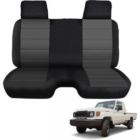 غطاء مقعد أمامي لسيارة Toyota Pickup 1987-1994، قماش محبوك مع مسند رأس مصبوب وشق صغير، الجزء السفلي مع فتحة صغيرة 2-3 بوصات - أسود in Kuwait