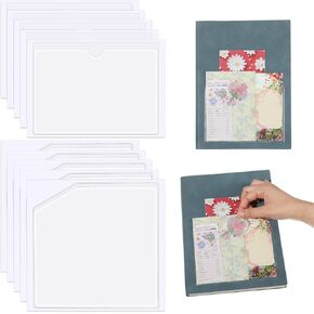 10 PCS Adhesive Pockets, 2 Sizes Sticky Pocket Sleeves, Planner Accessories Suitable for Planners Index, Card Pockets, Notebooks, Label Holder, Adds Extra Storage Space, White in Saudi Arabia