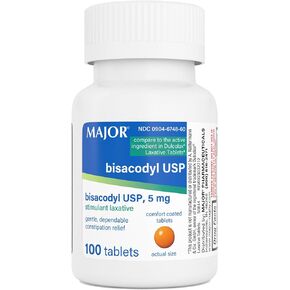 Major Pharmaceuticals، ملين منشط بيساكوديل، 5 مجم مغلف معوي، 100 قرص in Kuwait