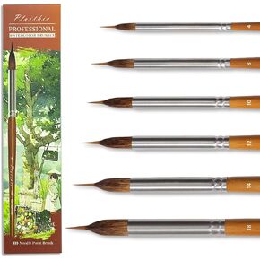 Watercolor Brushes Professional Set - 6Pcs Extended Needle Point Artist Paint Brushes Professional Liner Brush - Synthetic Sable Hair Thin Paint Brushes for Watercolor Acrylic & Gouache (6pcs) in Saudi Arabia