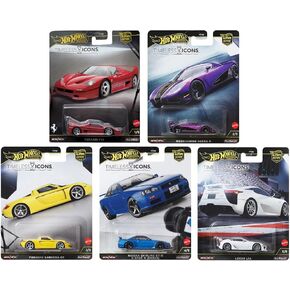 نموذج سيارة بمقياس 1:64 متوافق مع Hot Wheels Premium Car Culture Timeless Icons N Case مجموعة من 5 سيارات، FPY86-961N in Saudi Arabia