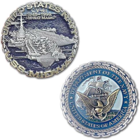 USS Midway CV-41 US Navy Aircraft Carrier Collectible Challenge Coin in Saudi Arabia
