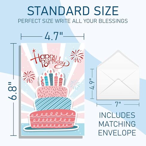 14 Pack 3D Handmade Birthday Cards Bulk with Envelopes, Unique Greeting Cards for Women & Men, 4.7×6.8 Inch, Gold Foil, Glitter, Happy Birthday Cards with Printed Messages – For Friends, Family, Coworkers in Saudi Arabia