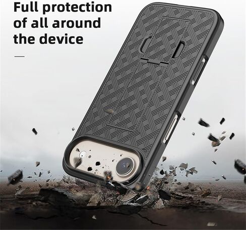 for iPhone 16 Pro Max Holster Case, Combo Shell Slim Rugged for iPhone 16 Pro Max Case Cover with Kickstand, Swivel Belt Clip Holster Shockproof Protective Cover 2024 Release, Black in Kuwait