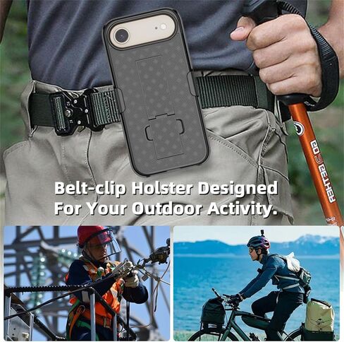 for iPhone 16 Pro Max Holster Case, Combo Shell Slim Rugged for iPhone 16 Pro Max Case Cover with Kickstand, Swivel Belt Clip Holster Shockproof Protective Cover 2024 Release, Black in Kuwait