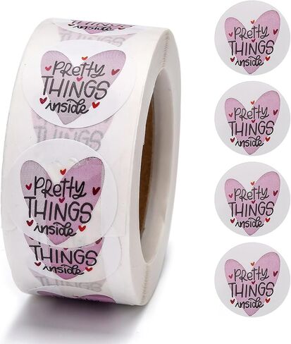 500pcs Thank You Stickers Lables 0.98inch Heart Thank You Stickers Roll for Baking Packaging Envelope Seals Small Business Wedding Birthday Party Gift Wrap Bag in Saudi Arabia