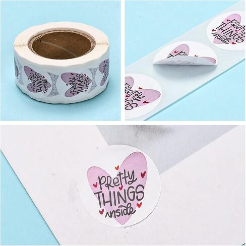 500pcs Thank You Stickers Lables 0.98inch Heart Thank You Stickers Roll for Baking Packaging Envelope Seals Small Business Wedding Birthday Party Gift Wrap Bag in Saudi Arabia